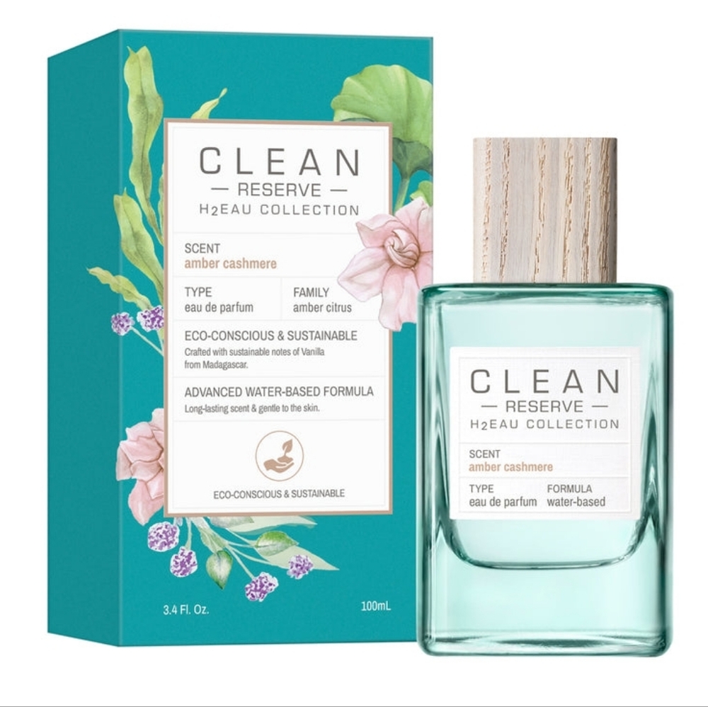 NEW Clean Reserve H2EAU Collection Amber Cashmere EDP Spray 3.4oz, NIB